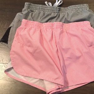 White and pink jogging shorts